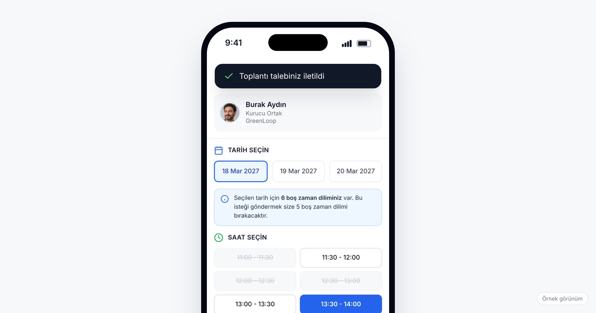 Etkinlikte B2B görüşme planlama: görüşme talebi, saat ve yer